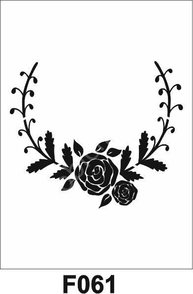 Çiçek Desen Stencil Şablon (20x20) F-061