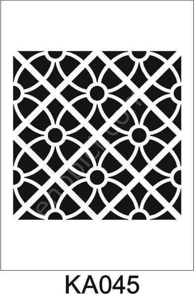Kare ve Fayans Desenler Stencil Şablon (20x20) KA-045