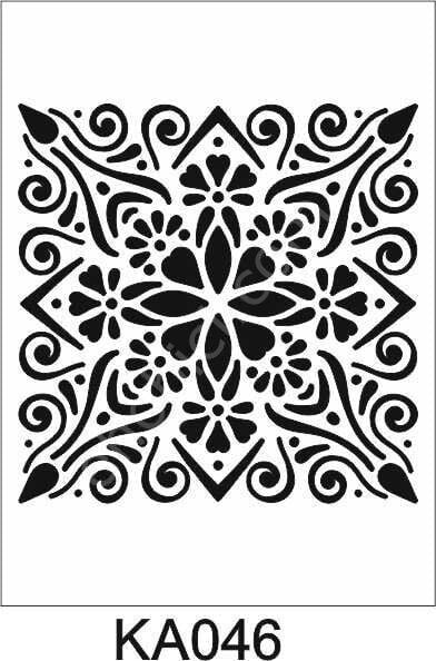 Kare ve Fayans Desenler Stencil Şablon (20x20) KA-046