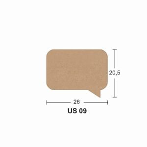Ahşap Dikdörtgen Düşünce Pano 26x20,5cm 8mm US09