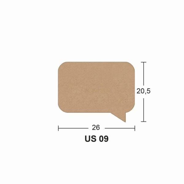 Ahşap Dikdörtgen Düşünce Pano 26x20,5cm 8mm US09