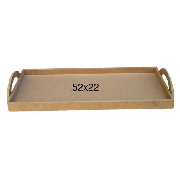 Ahşap Dikdörtgen Uzun Tepsi 52x22cm T725