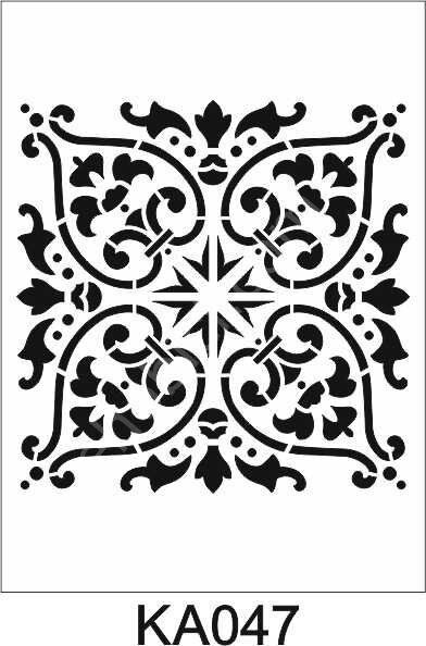 Kare ve Fayans Desenler Stencil Şablon (20x20) KA-047