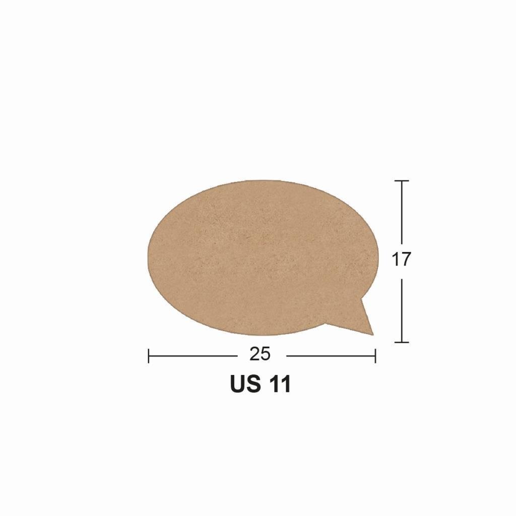 Ahşap Oval Düşünce Pano 25x17cm 8mm US11