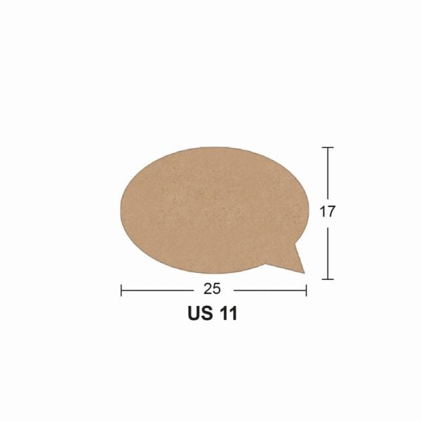 Ahşap Oval Düşünce Pano 25x17cm 8mm US11