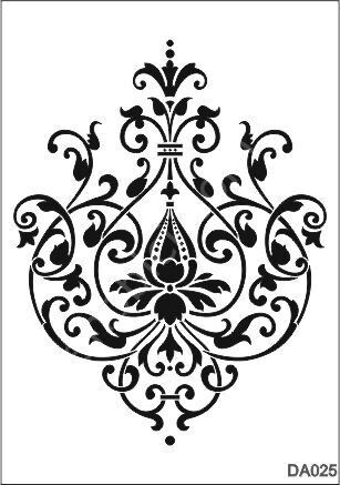 Damask Desen Stencil Şablon (21x30) DA-025