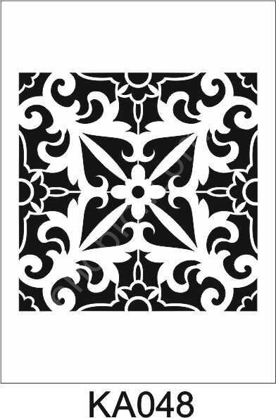 Kare ve Fayans Desenler Stencil Şablon (20x20) KA-048