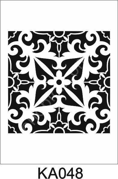 Kare ve Fayans Desenler Stencil Şablon (20x20) KA-048