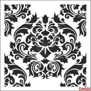 Damask Desen Stencil Şablon (25x25) DA-023