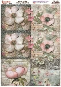 Pirinç Dekopaj Kağıdı 30x42cm PT-287 Çiçek