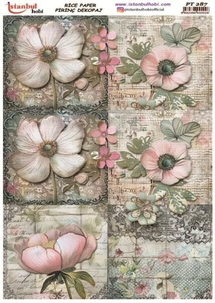Pirinç Dekopaj Kağıdı 30x42cm PT-287 Çiçek