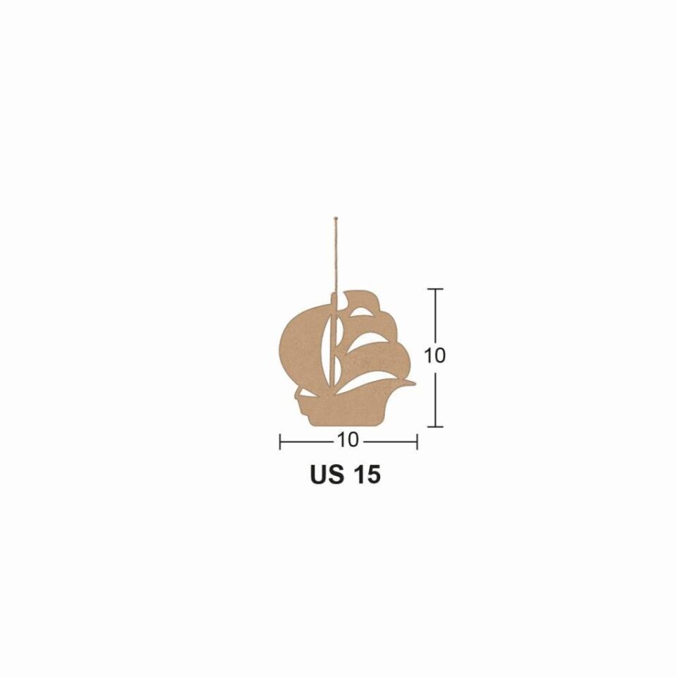 Ahşap Yelkenli 10x10cm 8mm US15