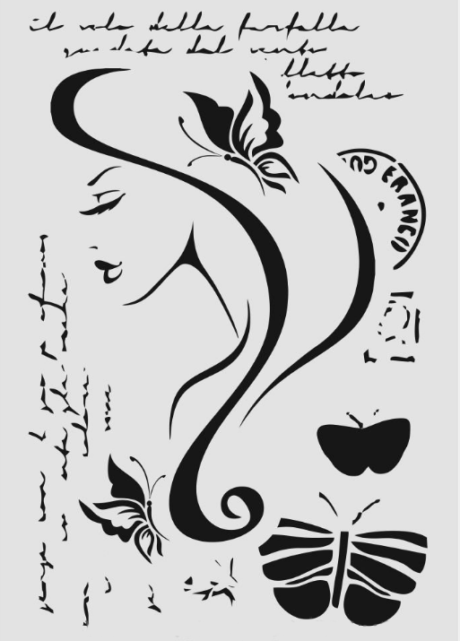 Mix Media Stencil Şablon (21x30) Mix-035