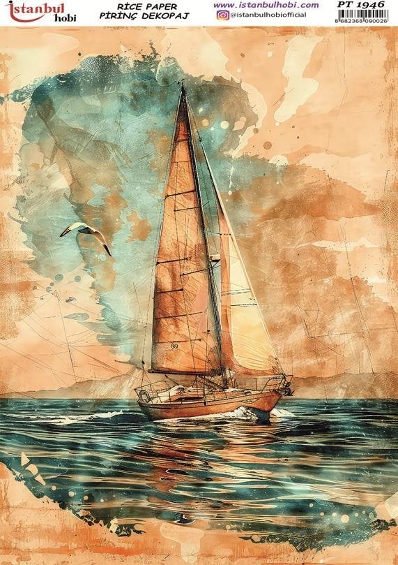 Pirinç Dekopaj Kağıdı 30x42cm PT-1946 Yelkenli