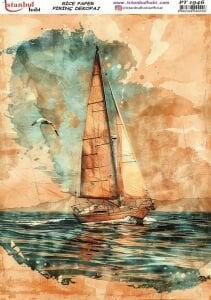 Pirinç Dekopaj Kağıdı 30x42cm PT-1946 Yelkenli