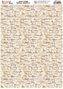 Pirinç Dekopaj Kağıdı 30x42cm PT-221 Yazı
