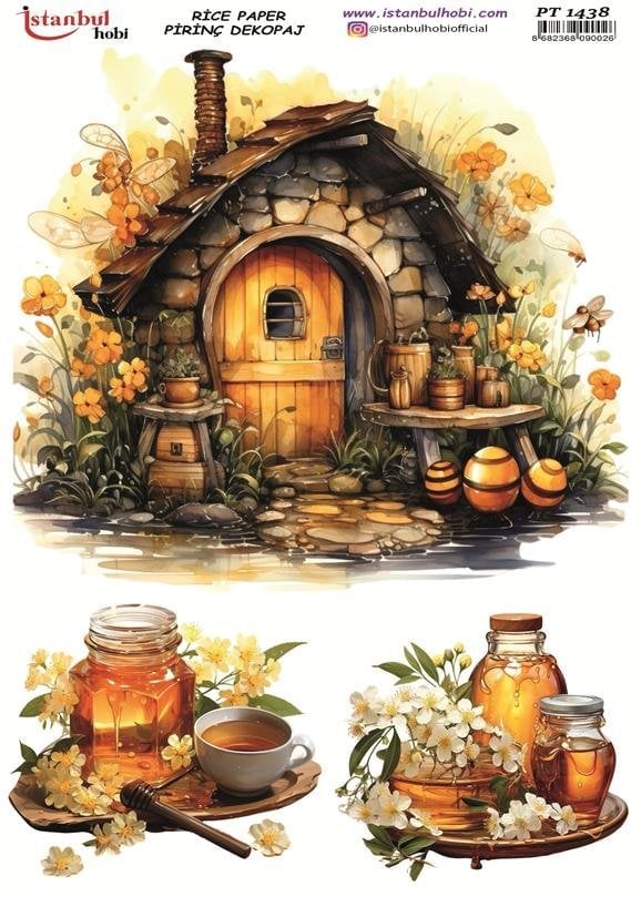 Pirinç Dekopaj Kağıdı 30x42cm PT-1438 Bal