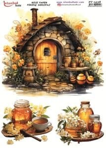 Pirinç Dekopaj Kağıdı 30x42cm PT-1438 Bal