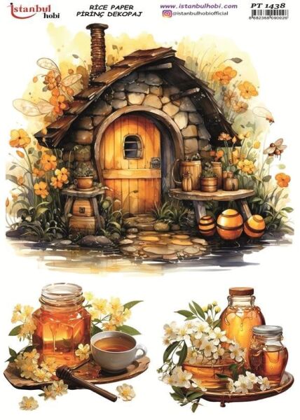 Pirinç Dekopaj Kağıdı 30x42cm PT-1438 Bal
