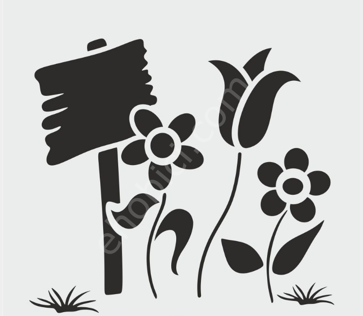 Diğer Karışık Desenler Stencil Şablon (25x25) S-191