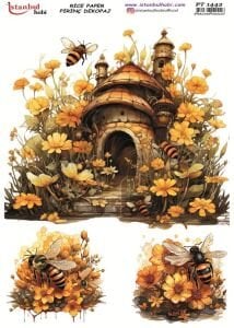 Pirinç Dekopaj Kağıdı 30x42cm PT-1442 Arı