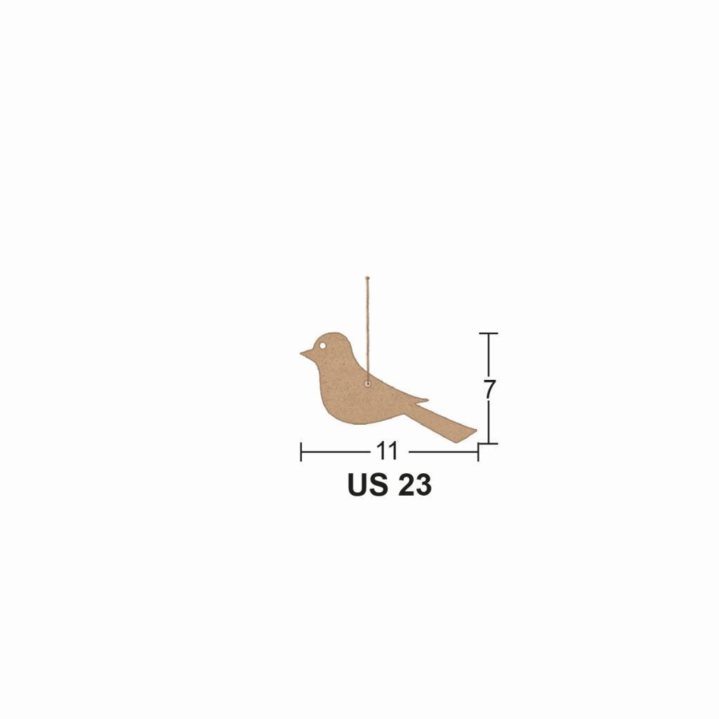 Ahşap Küçük Kuş 11x7cm 8mm US23