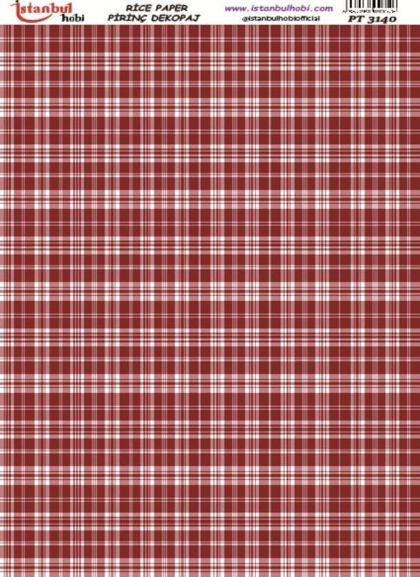Pirinç Dekopaj Kağıdı 30x42cm PT-3140 Ekose