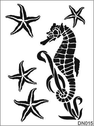 Deniz Temalı Desen Stencil Şablon (21x30) DN-015