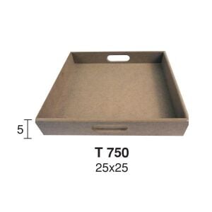 Ahşap Kare Tepsi 25x25cm T750