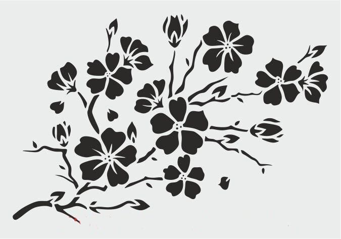 Çiçek Desen Stencil Şablon (25x35) F-093