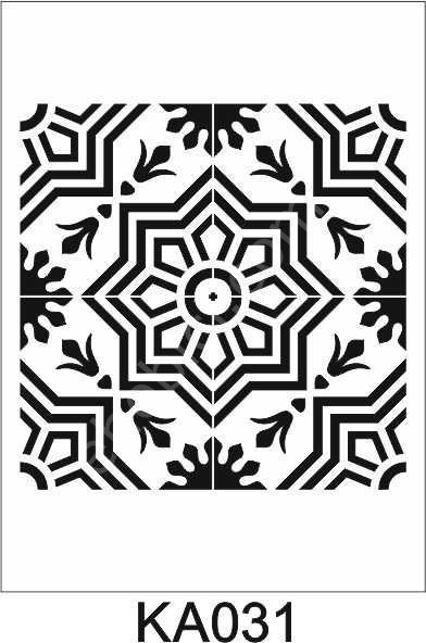 Kare ve Fayans Desenler Stencil Şablon (33x33) KA-031