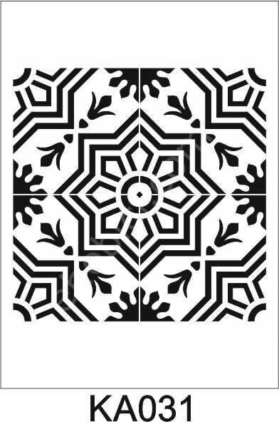 Kare ve Fayans Desenler Stencil Şablon (33x33) KA-031