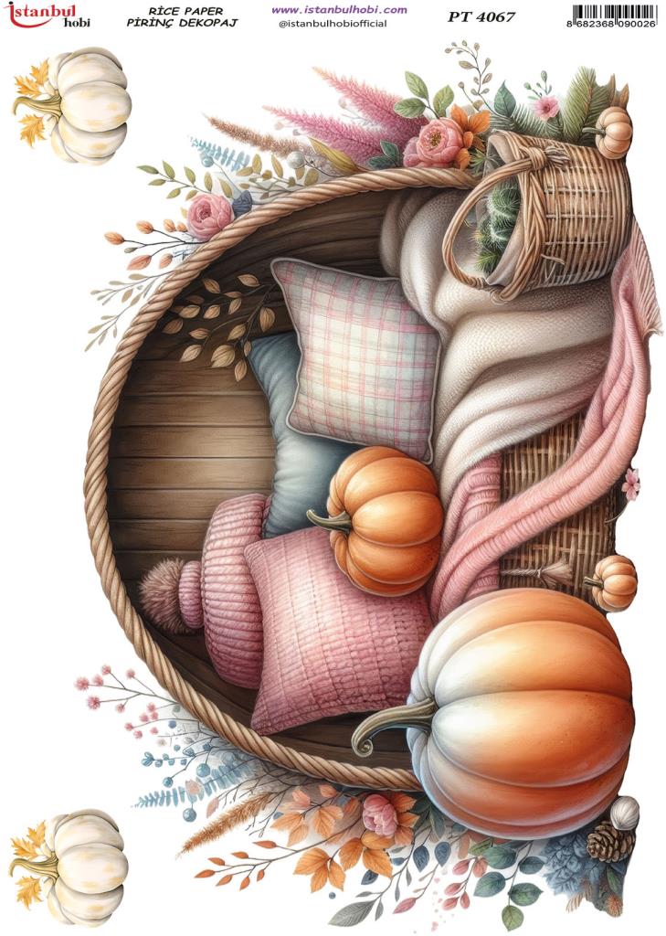 Pirinç Dekopaj Kağıdı 30x42cm PT-4067 Bal Kabağı