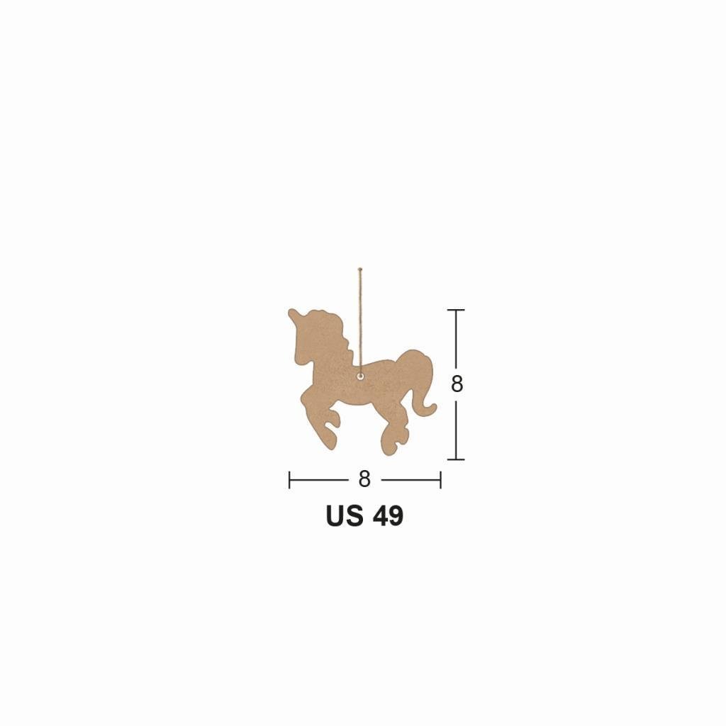 Ahşap Unicorn 8x8cm 8mm US49