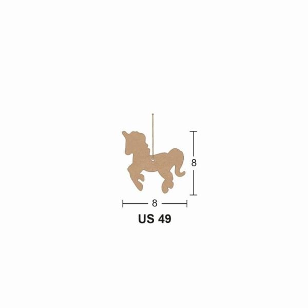 Ahşap Unicorn 8x8cm 8mm US49