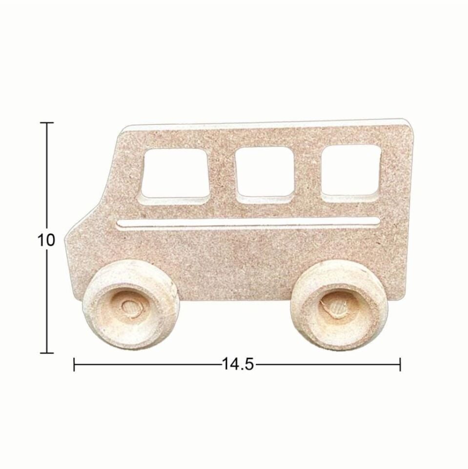 Ahşap Oyuncak Minibüs 14,5x10cm OY106
