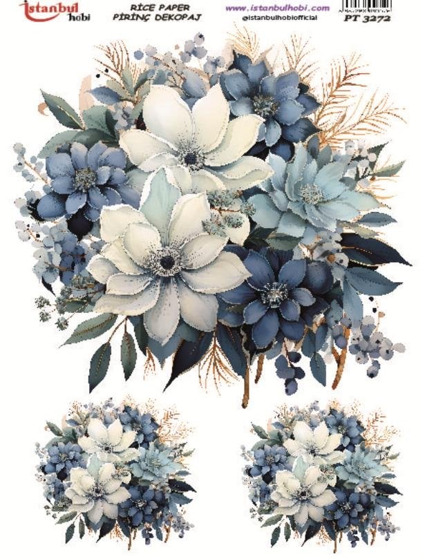 Pirinç Dekopaj Kağıdı 30x42cm PT-3272 Çiçek