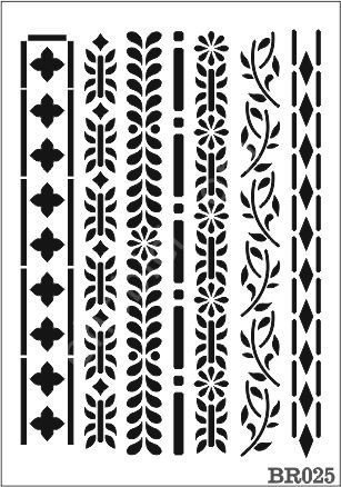 Border Desen Stencil Şablon (21x30) BR-025