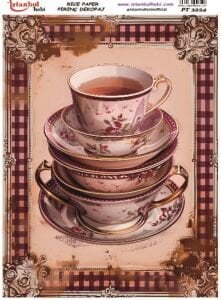 Pirinç Dekopaj Kağıdı 30x42cm PT-3254 Çay Kahve Fincan