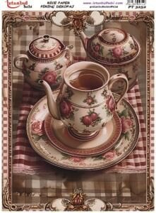 Pirinç Dekopaj Kağıdı 30x42cm PT-3252 Çay Kahve Fincan