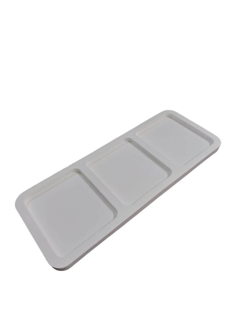 Üç Bölmeli Dikdörtgen Tabak 25x10cm