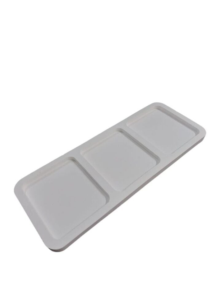 Üç Bölmeli Dikdörtgen Tabak 25x10cm