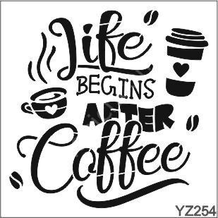Yazı Desenler Stencil Şablon (25x25) YZ-254