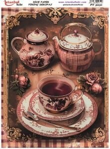 Pirinç Dekopaj Kağıdı 30x42cm PT-3231 Çay Kahve Fincan