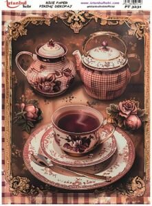 Pirinç Dekopaj Kağıdı 30x42cm PT-3231 Çay Kahve Fincan