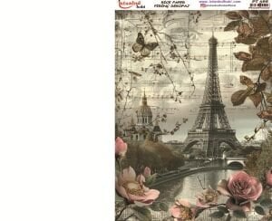 Pirinç Dekopaj Kağıdı 30x42cm PT-566 Eyfel Kulesi Paris