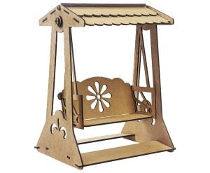 Boyanabilir 3D Ahşap Salıncak - Demonte
