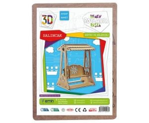 Boyanabilir 3D Ahşap Salıncak - Demonte