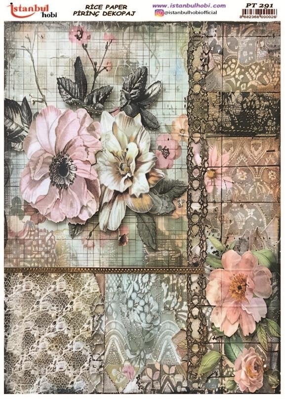 Pirinç Dekopaj Kağıdı 30x42cm PT-291 Çiçek