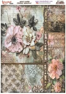 Pirinç Dekopaj Kağıdı 30x42cm PT-291 Çiçek